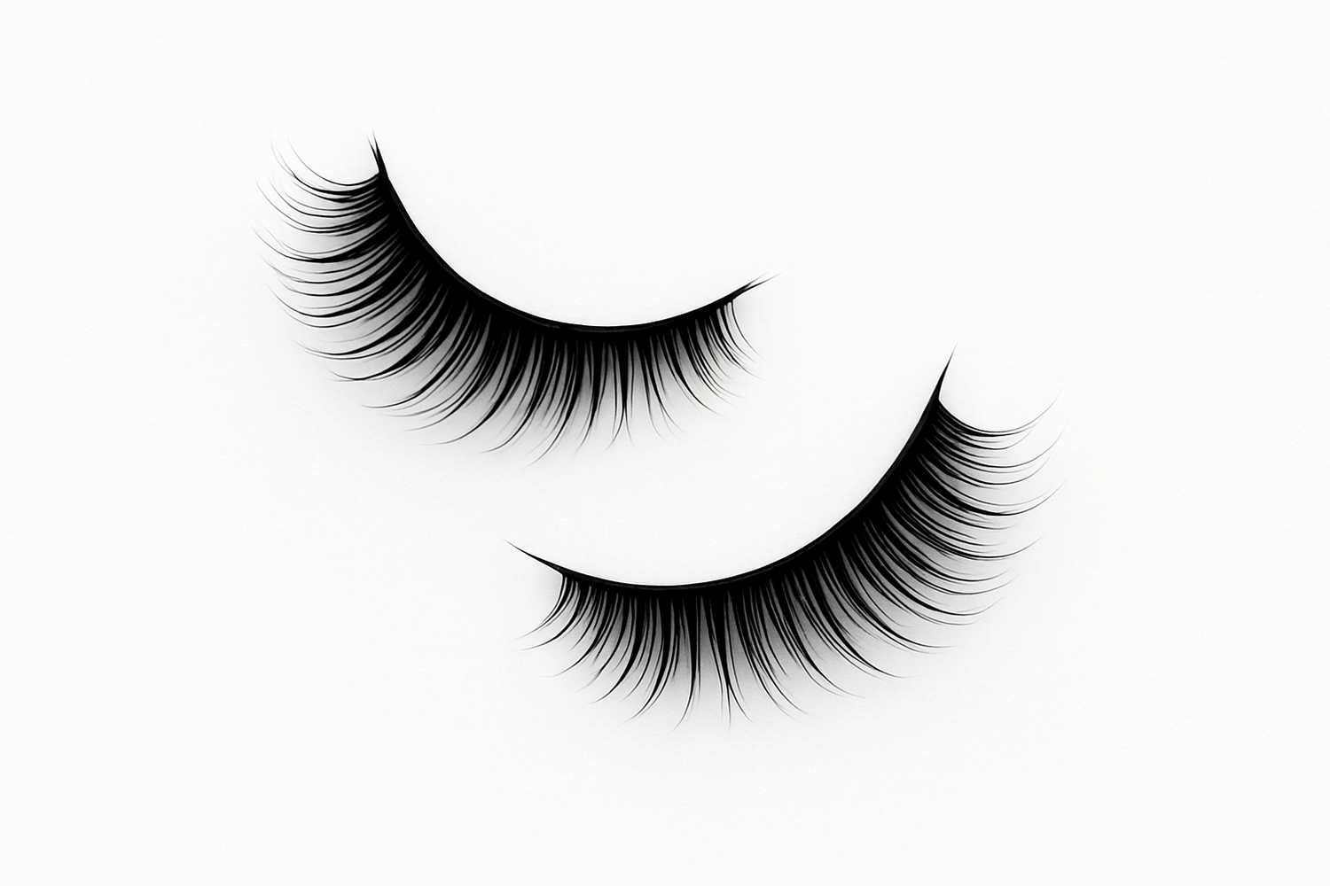 je veux deux beaux cil noir qui s'intègreront parfaite dans un fond blanc comme si le fond
