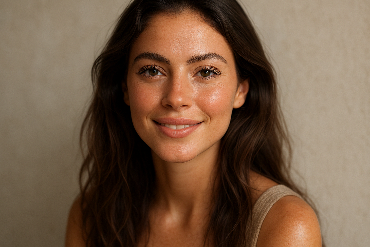 peux tu me faire une fille nature sur d'elle avec des beaux cils